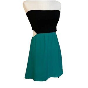 Like Mynded Boutique Cut Out Strapless Two Tone Chiffon Dress - XS